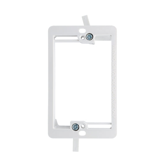 1-Gang Low Voltage Retrofit Mounting Bracket for Drywall, Non-Metallic Old-Work Bracket for Low-Voltage Wall Plates & Cable Pass-Throughs