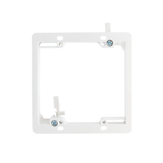 2-Gang Low Voltage Retrofit Mounting Bracket for Drywall, Non-Metallic Old-Work Bracket for Low-Voltage Wall Plates & Cable Pass-Throughs