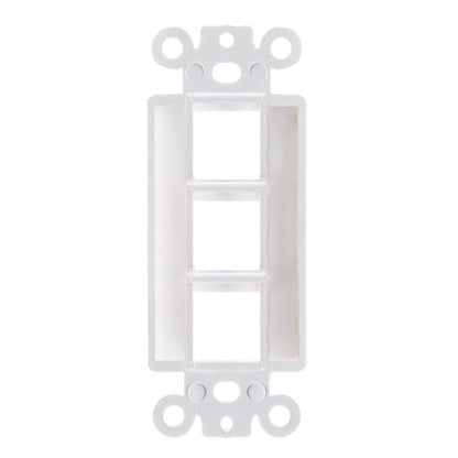 Decorator 3 Port Keystone Insert, 1-Gang Rocker Wall Plate Insert