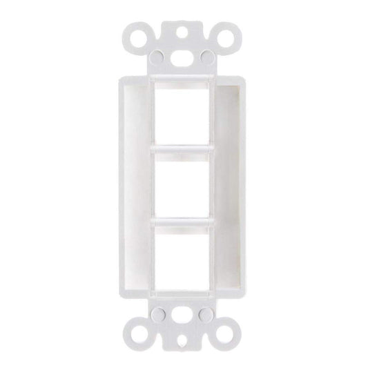 Decorator 3 Port Keystone Insert, 1-Gang Rocker Wall Plate Insert