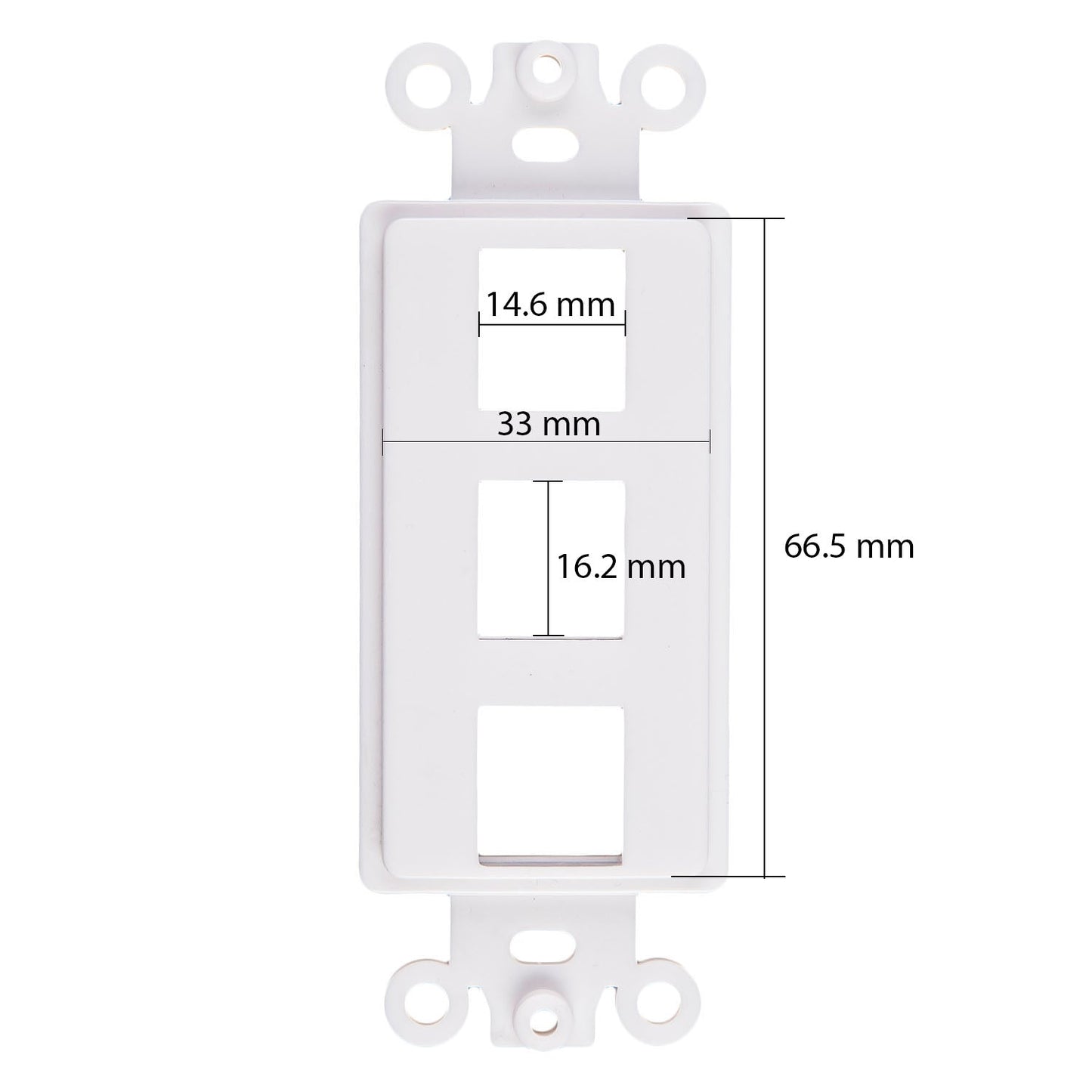 Decorator 3 Port Keystone Insert, 1-Gang Rocker Wall Plate Insert