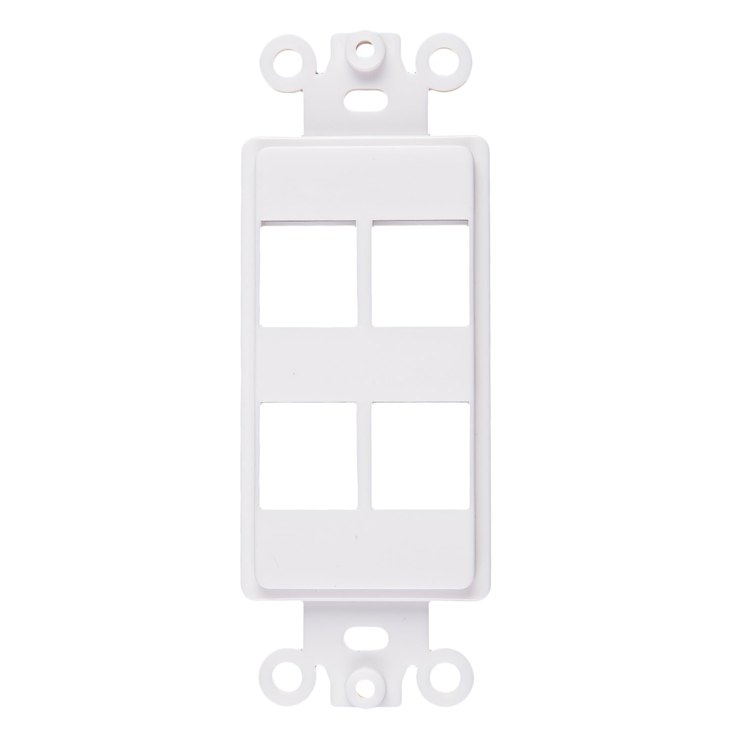 Decorator 4 Port Keystone Insert, 1-Gang Rocker Wall Plate Insert