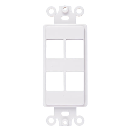 Decorator 4 Port Keystone Insert, 1-Gang Rocker Wall Plate Insert