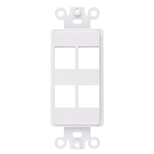 Decorator 4 Port Keystone Insert, 1-Gang Rocker Wall Plate Insert