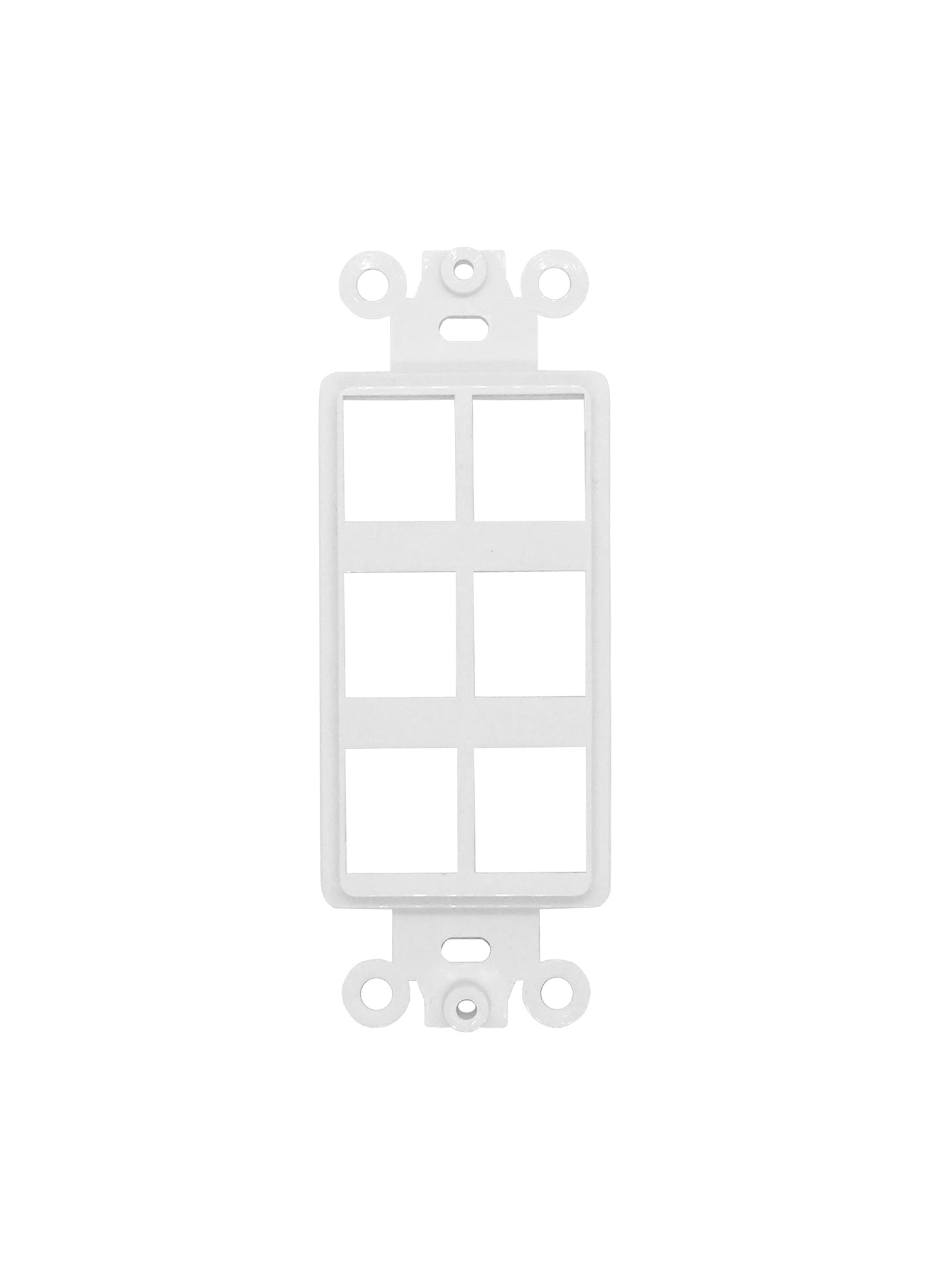 Decorator 6 Port Keystone Insert, 1-Gang Rocker Wall Plate Insert