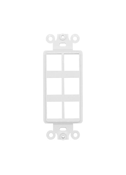 Decorator 6 Port Keystone Insert, 1-Gang Rocker Wall Plate Insert