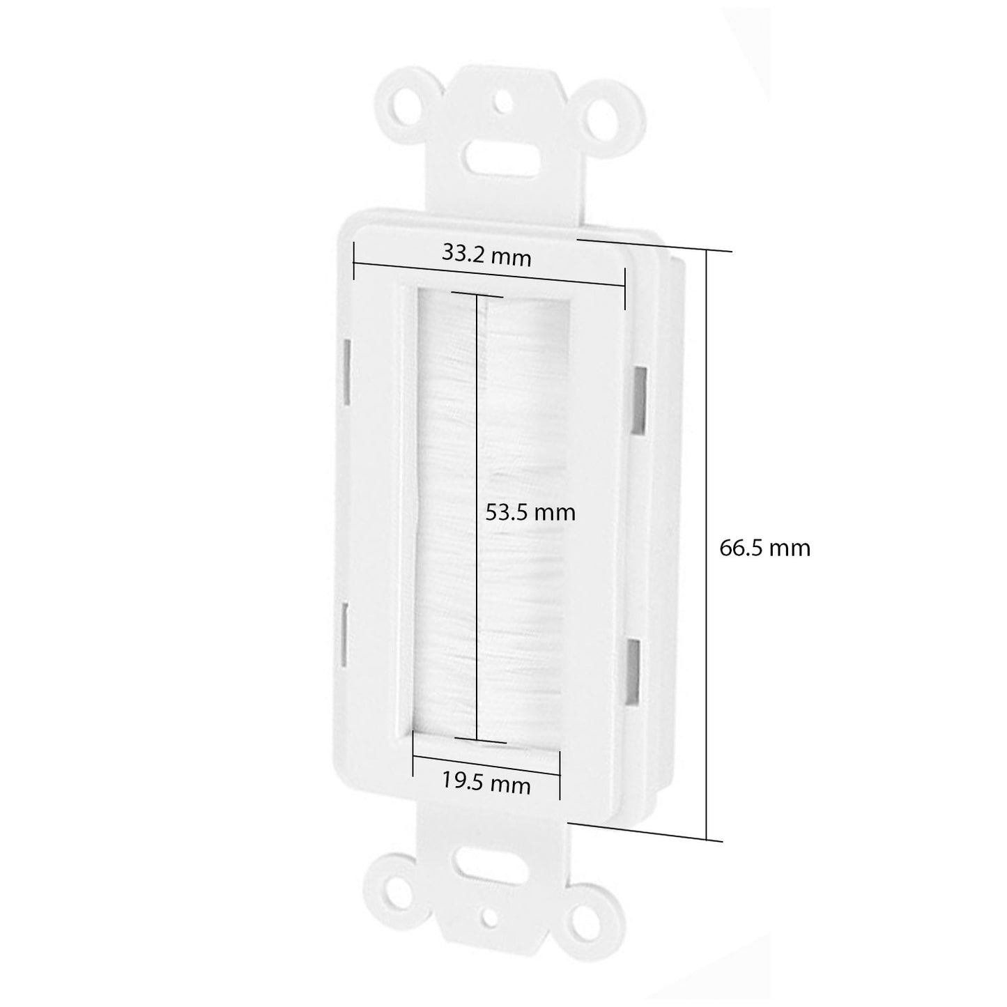 Decorator Brush Passthrough, Brush Wall Plate Insert, Black