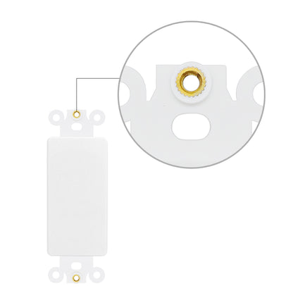 Decorator Blank Insert with Nut, 1-Gang Rocker Wall Plate Insert