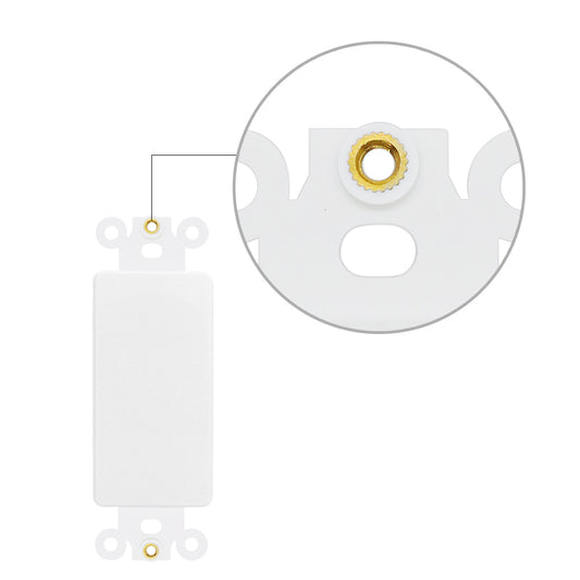 Decorator Blank Insert with Nut, 1-Gang Rocker Wall Plate Insert