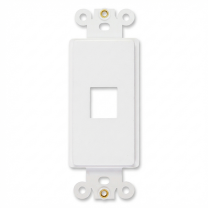 Decorator 1 Port Keystone Insert with Nut, 1-Gang Rocker Wall Plate Insert, Black