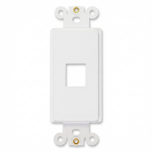 Decorator 1 Port Keystone Insert with Nut, 1-Gang Rocker Wall Plate Insert, Black