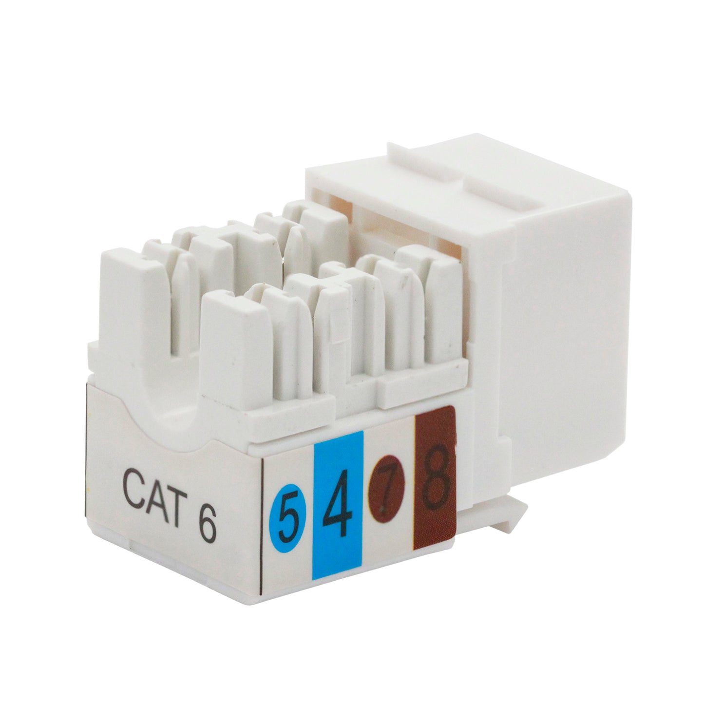 ChaosssCo Cat6 Keystone Jack RJ45 Network Coupler Female, 90-Degree Ethernet Punch Down Keystone Jack Adapter, White