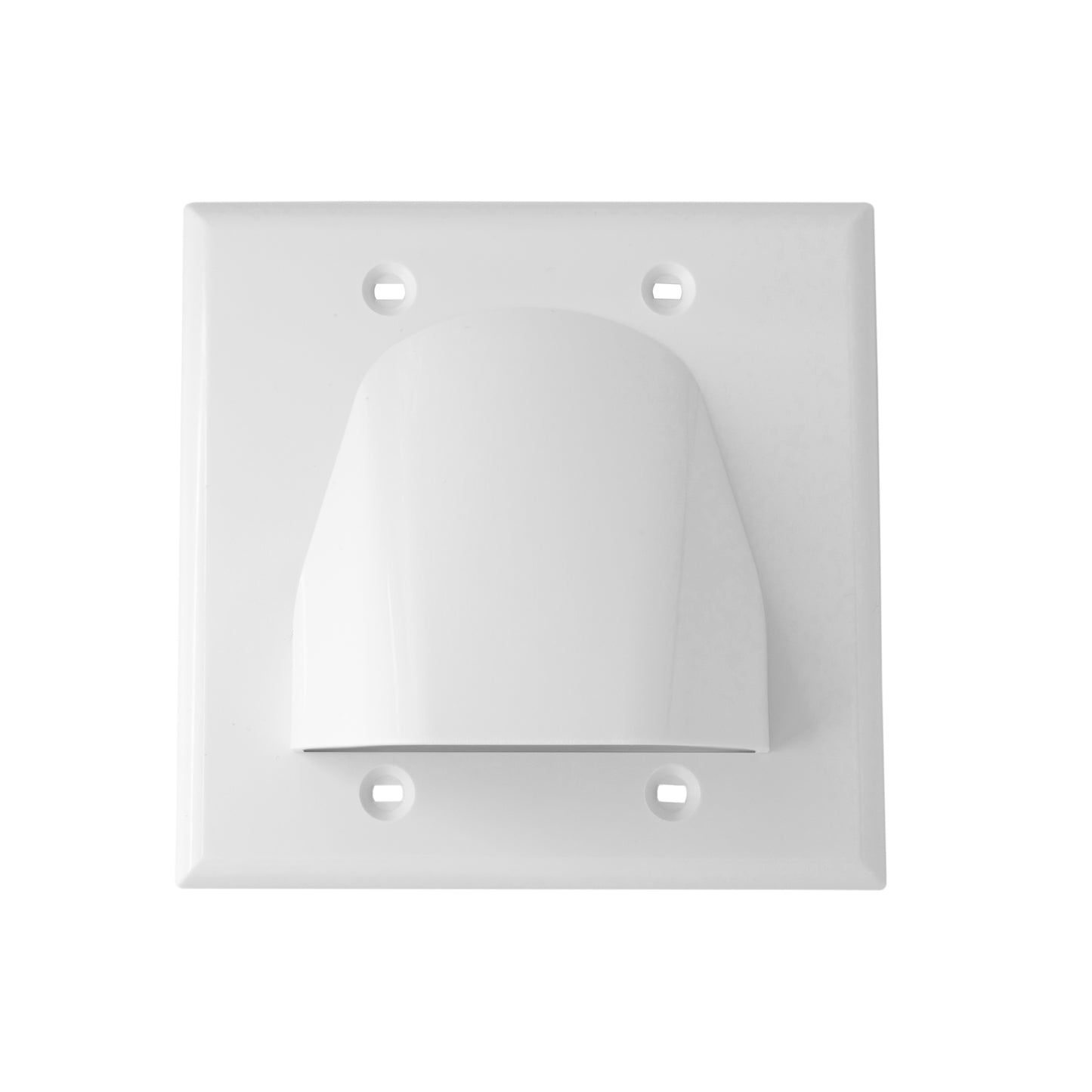 2-Gang Hooded Cable Entry/Exit Wall Plate for Low Voltage AV Cables