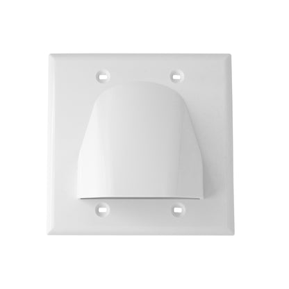 2-Gang Hooded Cable Entry/Exit Wall Plate for Low Voltage AV Cables