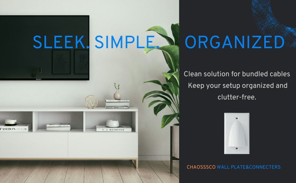 1-Gang Hooded Cable Entry/Exit Wall Plate for Low Voltage AV Cables