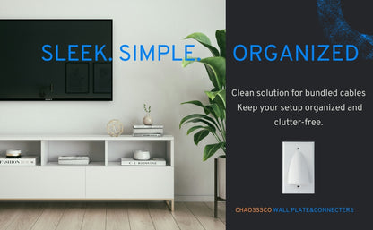 1-Gang Hooded Cable Entry/Exit Wall Plate for Low Voltage AV Cables