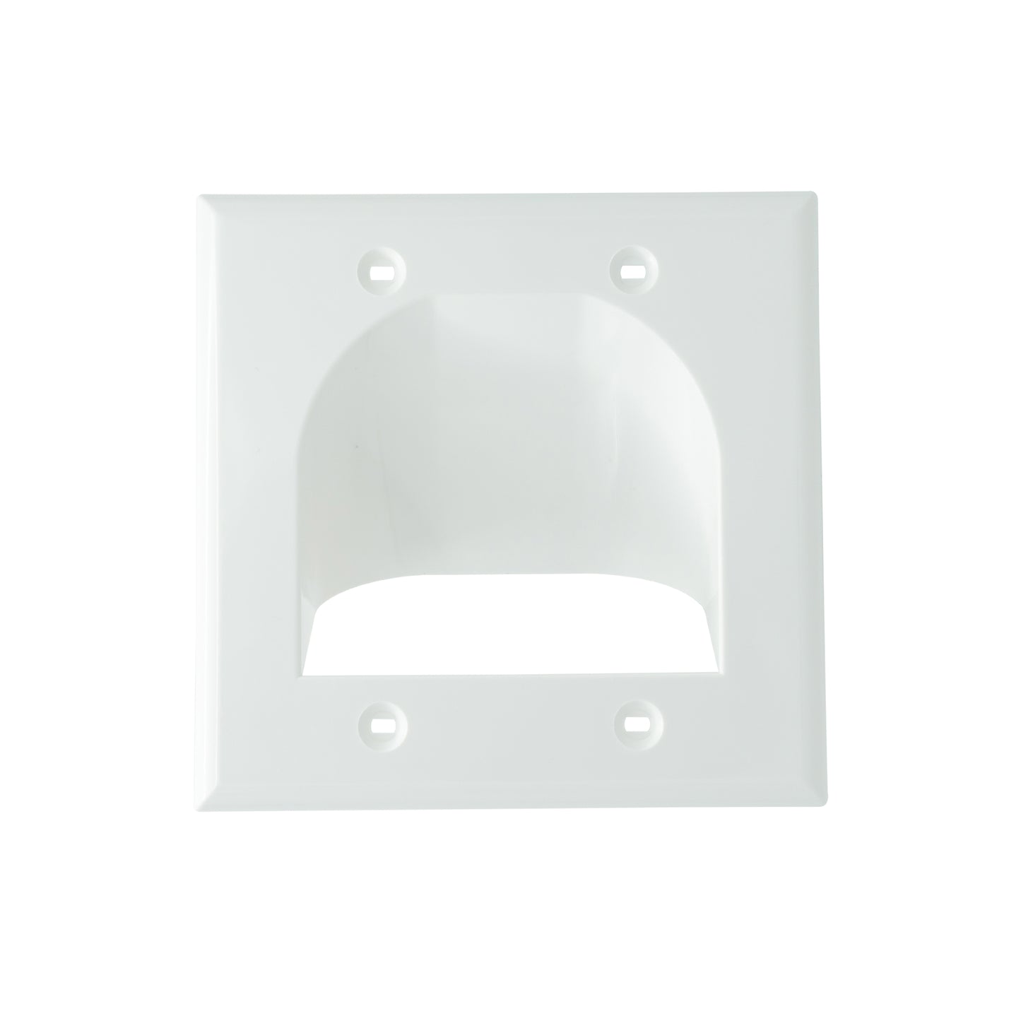 2-Gang Recessed Cable Wall Plate for Low Voltage AV Cables