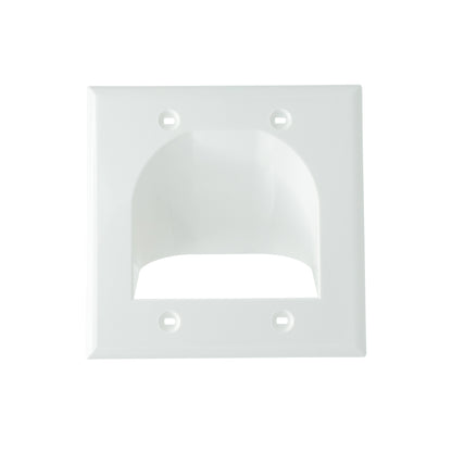 2-Gang Recessed Cable Wall Plate for Low Voltage AV Cables
