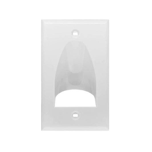 1-Gang Recessed Cable Wall Plate for Low Voltage AV Cables