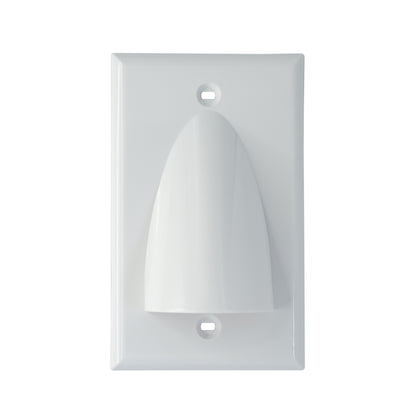 1-Gang Hooded Cable Entry/Exit Wall Plate for Low Voltage AV Cables