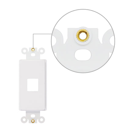 Decorator 1 Port Keystone Insert with Nut, 1-Gang Rocker Wall Plate Insert, Black