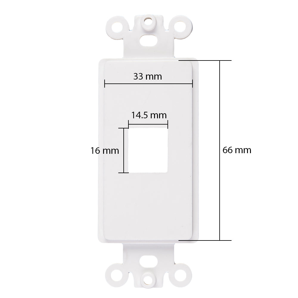 Decorator 1 Port Keystone Insert, 1-Gang Rocker Wall Plate Insert
