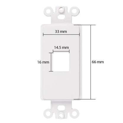 Decorator 1 Port Keystone Insert, 1-Gang Rocker Wall Plate Insert