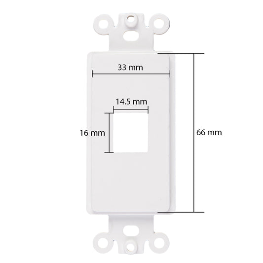 Decorator 1 Port Keystone Insert, 1-Gang Rocker Wall Plate Insert