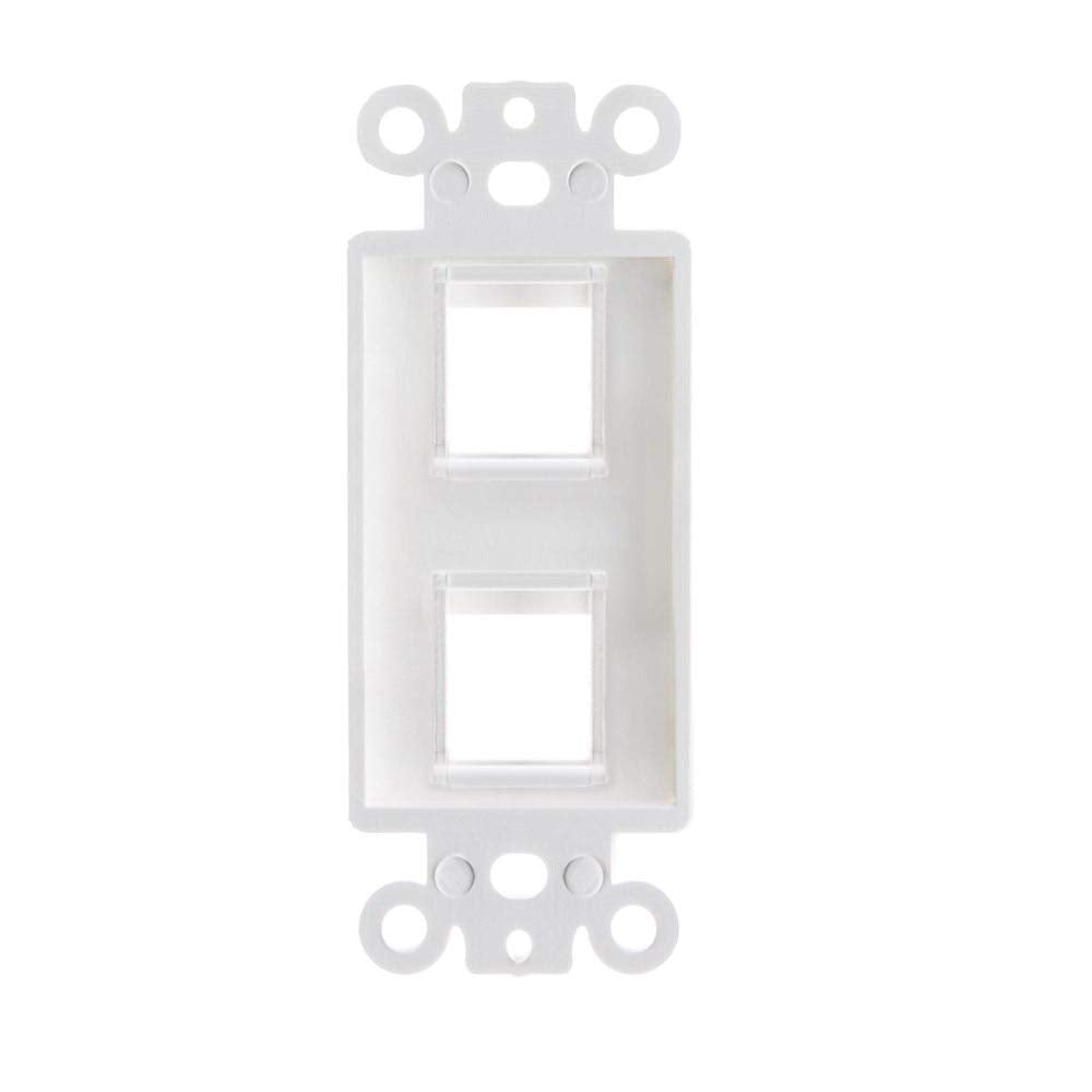 Decorator 2 Port Keystone Insert, 1-Gang Rocker Wall Plate Insert