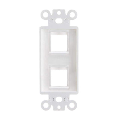 Decorator 2 Port Keystone Insert, 1-Gang Rocker Wall Plate Insert