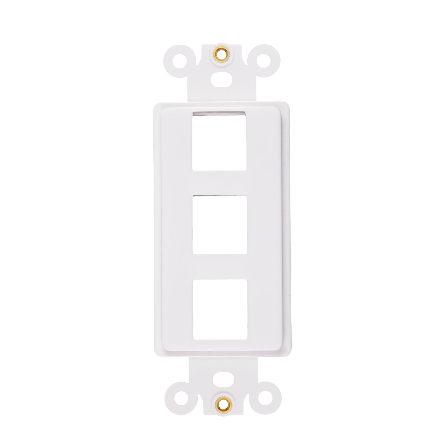 Decorator 3 Port Keystone Insert with Nut, 1-Gang Rocker Wall Plate Insert