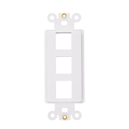 Decorator 3 Port Keystone Insert with Nut, 1-Gang Rocker Wall Plate Insert