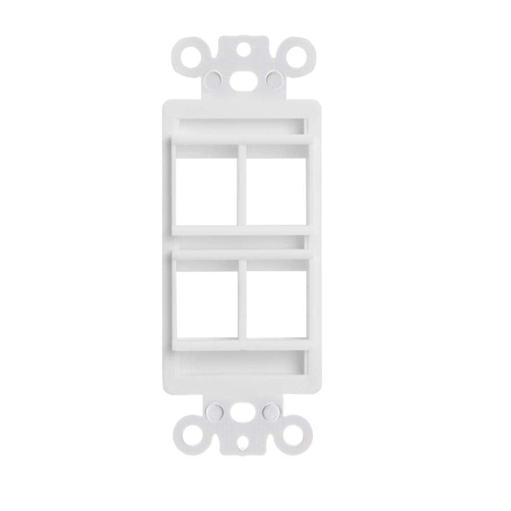 Decorator 4 Port Keystone Insert, 1-Gang Rocker Wall Plate Insert